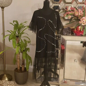 Timiami made in Italy dress with pearl and mesh details size M